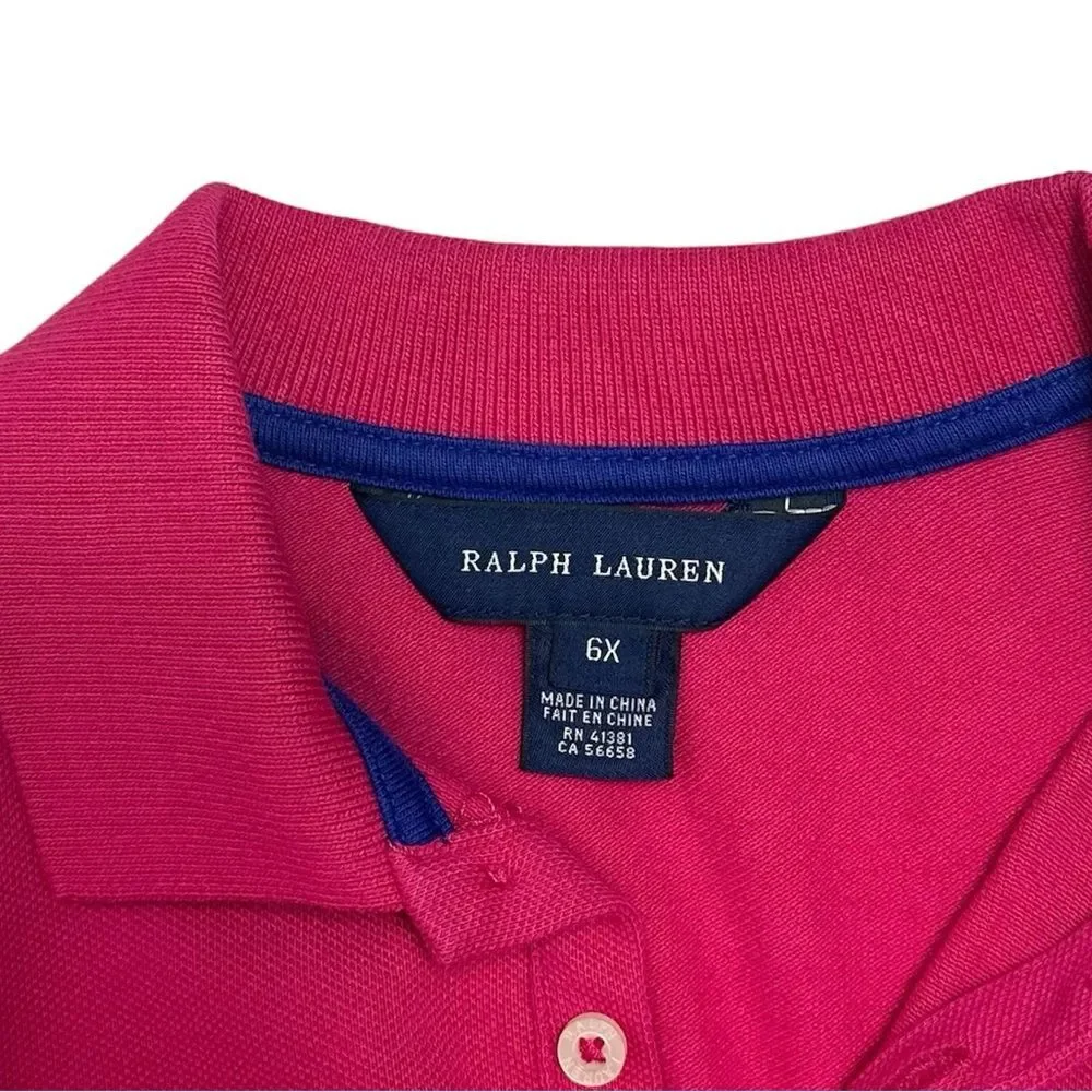 RALPH LAUREN Big Pony Long-Sleeve Polo Dress‎ SIZE 6X